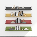 Modern Bookshelf Bookshelf Hanging Storage Rack Display Rack Bookshelf Decorative Rack 3d model