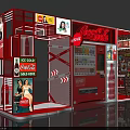 Coca Cola Red Commercial Equipment Exhibition Booth With Vending Machines And Posters
