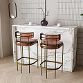 Bar chair combination 3d model