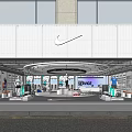 Modern Sportswear Clothing Store With Large Windows Display Racks And Service Area