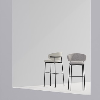 Bar stool and chair 3d model