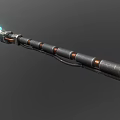 Futuristic Sci Fi Weapon With Long Handle Black Metal Structure And Blue Glowing Blade 3d model