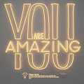 Modern Neon Light Combination With YOU ARE AMAZING YOU Text Design 3d model