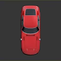 Glossy Red Sports Car With Vintage Design Sleek Body Rounded Front And Silver Wheels