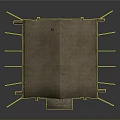 Ancient Tent Structure With Brown Roof Wooden Door Steps Support Poles And Ropes