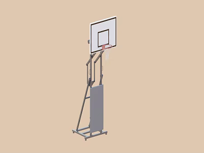 Portable Basketball Hoop Sports Equipment With Adjustable Height Stand And Stable Base 3d model