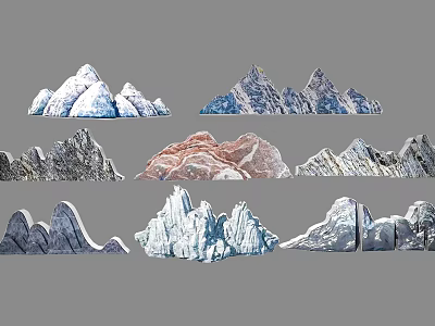 Rockery Stones With Various Shapes And Natural Color Textures For Landscape Design 3d model
