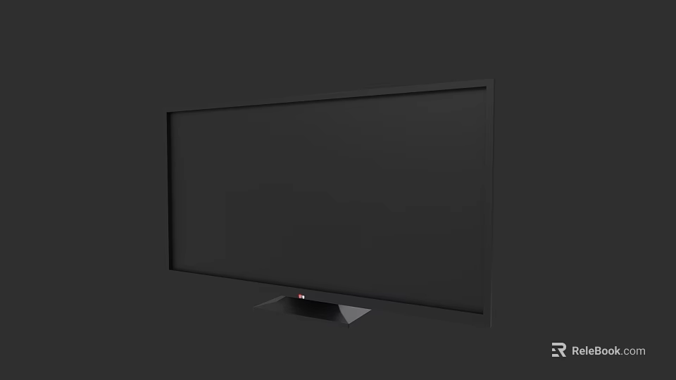 Modern Black Flat Screen Television With Stable Stand And Sleek Design 3d model 