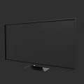 Modern Black Flat Screen Television With Stable Stand And Sleek Design