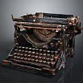 Vintage Old Fashioned Typewriter With Classic Mechanical Design And Metal Keys