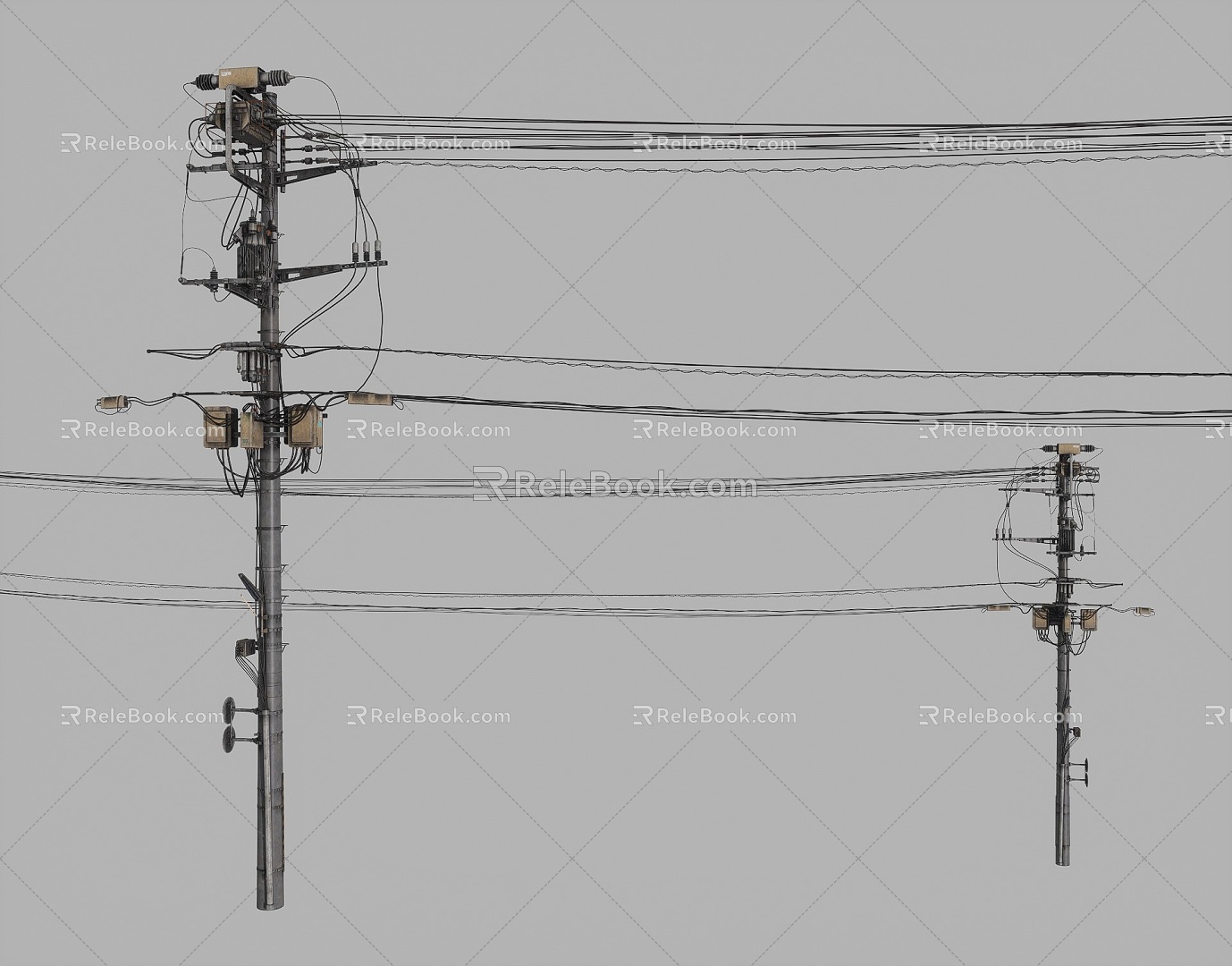 electric pole new rural construction power equipment industrial equipment cyberpunk 3d model