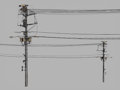 electric pole new rural construction power equipment industrial equipment cyberpunk 3d model