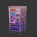 Purple Gradient Vending Machine With Colorful Decorative Stickers And Stylish Design