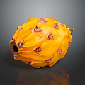 Fresh Yellow Dragon Fruit With Spiky Red Spikes On Dark Background