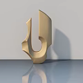 Sleek Modern Swing Door With Gold Metallic Finish And Smooth Reflective Surface