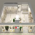 AIWEI Clothing Store Modern Storefront With Glass Windows Mannequins And Plants