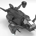 3D Model Of Futuristic Black Fighter Jet With Multiple Engines