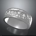 Elegant Silver Fashion Ring Featuring Carved Textured Surface And Metallic Finish