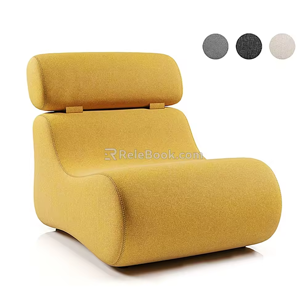 Lazy Sofa Upholstered Ottoman Stool 3d model