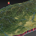 Taiwan Island Satellite Map Showing Terrain Roads And Urban Areas