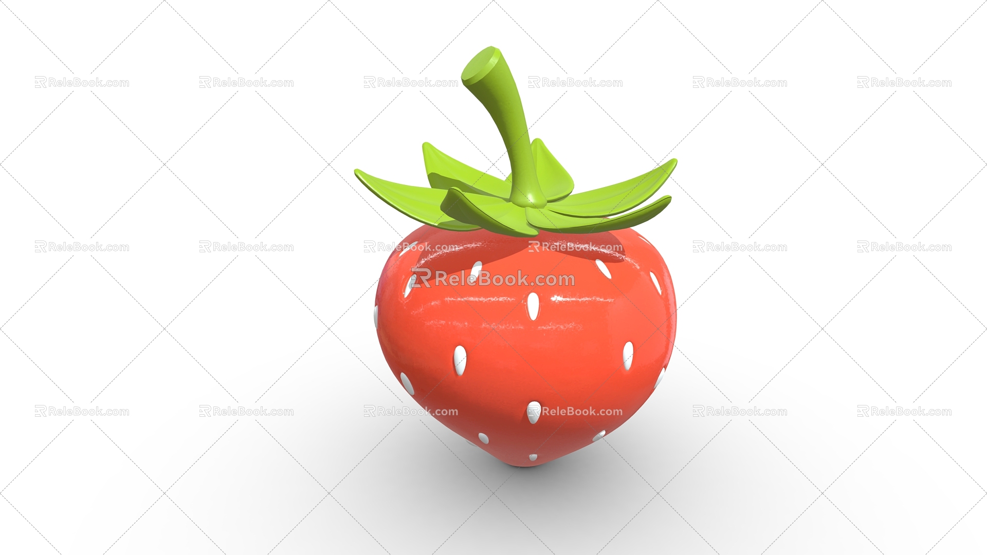 Strawberry Cartoon Strawberry Low Poly Strawberry Style Strawberry Cartoon Fruit 3d model