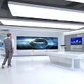 Tobacco and Alcohol Store Modern Service Display Area With Product Showcases And Customer Counters