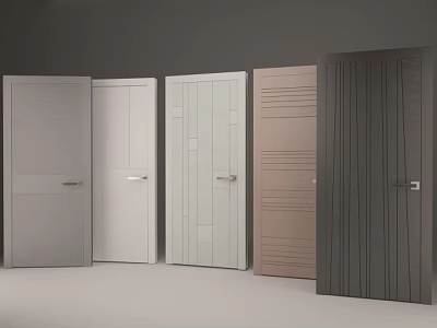 Modern Flush Doors With Various Designs And Neutral Color Options For Home 3d model
