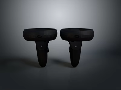 Dual Black Computer Stand Base With Sleek Surface For Desktop Support Accessories 3d model