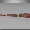 Red Rock Terrain With Gradually Increasing Size And Textured Surface On Black Reflective Base 3d model