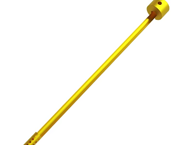 Durable Yellow Long Rod Tool Featuring Circular Head And Metal Design 3d model