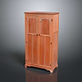 Traditional Wooden Two Door Wardrobe With Carved Top And Standing Legs