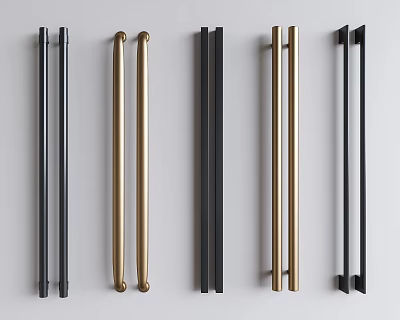 Modern Metal Cabinet Handles With Various Designs And Color Finishes For Home Furniture 3d model