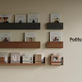 Poliform Modern Wall Mounted Wooden Bookshelf With Decorative Books And Storage Shelves