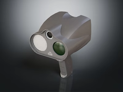 Gray Handheld Device With Dual Windows Green Lens And Handle Design 3d model