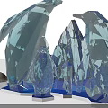 Geometric Transparent Decorative Sculptures With Colorful Lighting And Modern Art Design