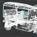 Red Three Wheeled Tuk Tuk With Black Roof Purple Seats And Colorful Details