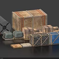 Assorted Logistics Cargo Collection Featuring Wooden Crates Metal Coils And Packages