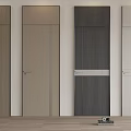 Modern Hinged Doors With Various Colors And Simple Design For Home Interior 3d model