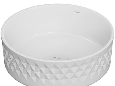 Modern White Wash Basin Featuring Geometric Triangular Patterns For Bathroom 3d model