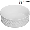 Modern White Wash Basin Featuring Geometric Triangular Patterns For Bathroom