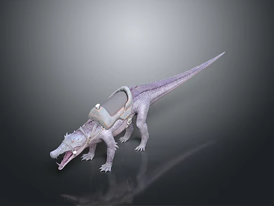 Purple Reptile Crocodile 3D Model With Saddle Like Seat Design 3d model