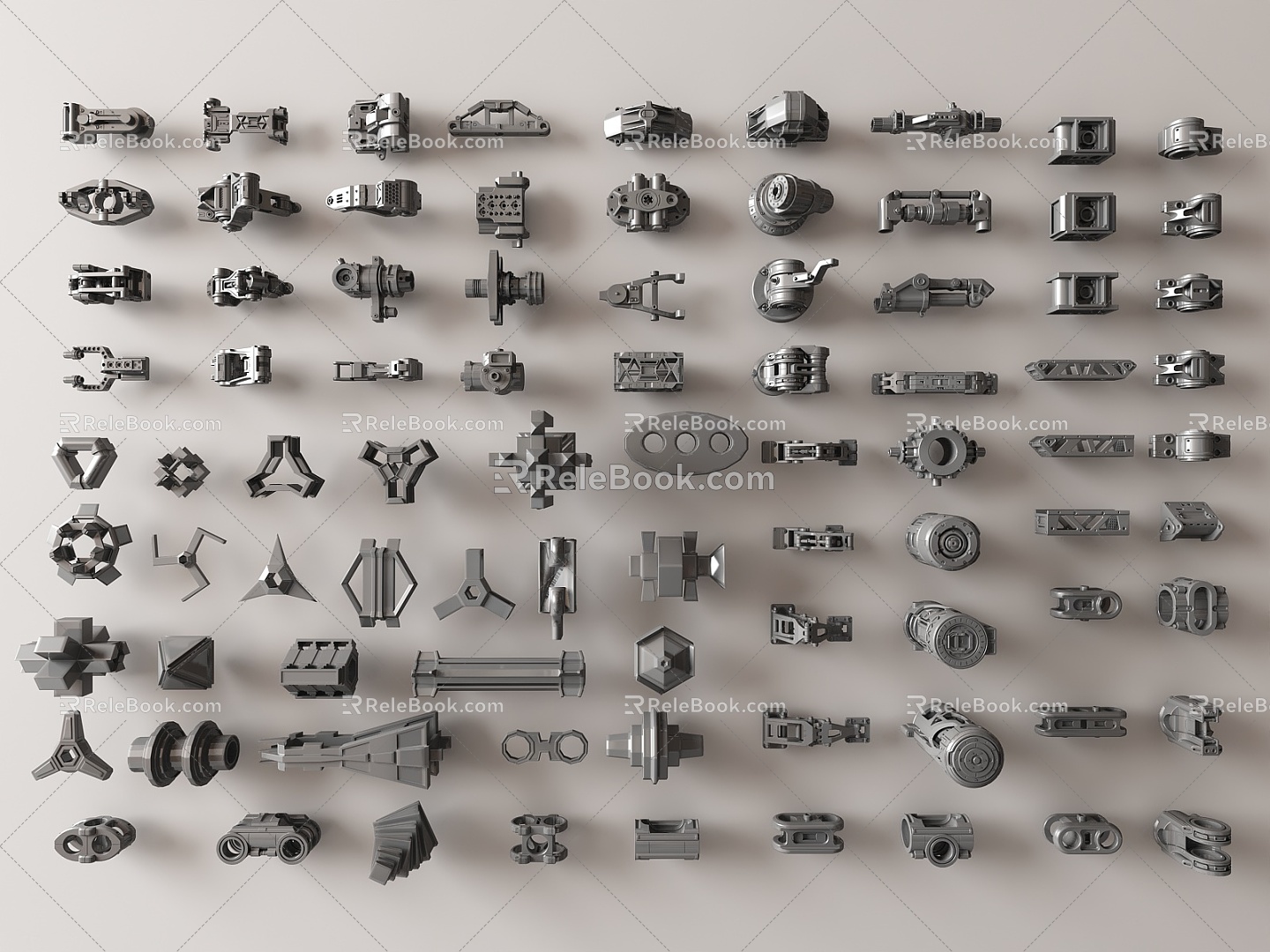 Modern mechanical parts and equipment 3d model