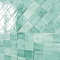 Green And Gray Glazed Tiles Pattern On Modern Interior Wall Design 3d model