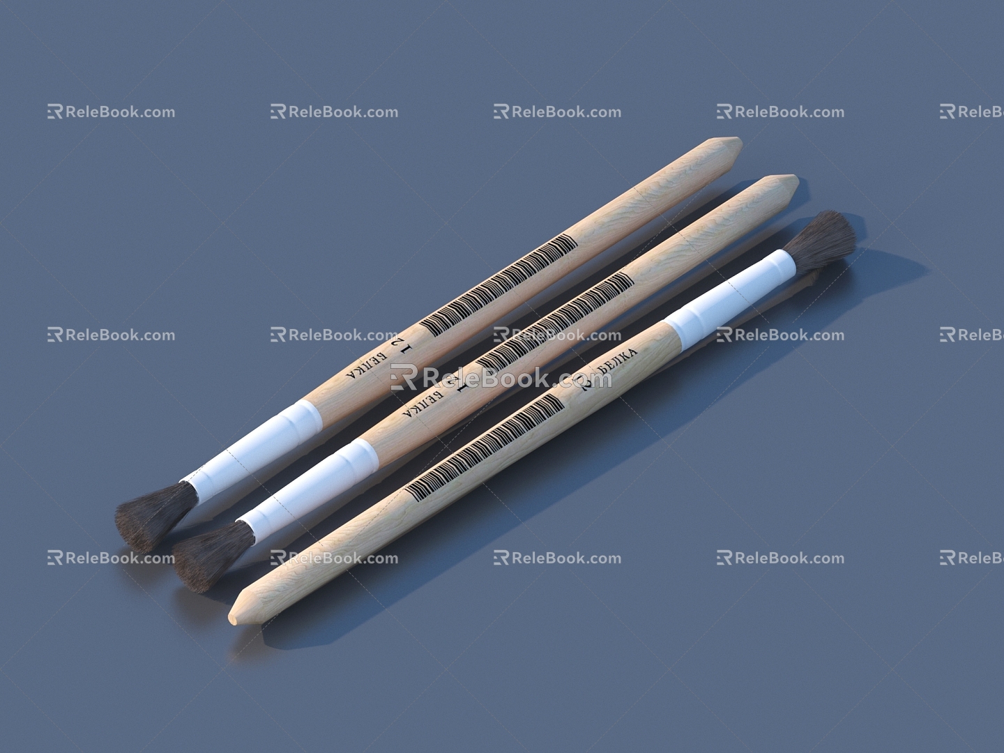 Brush stationery sketch 3d model