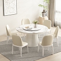 Modern cream style dining table 3d model