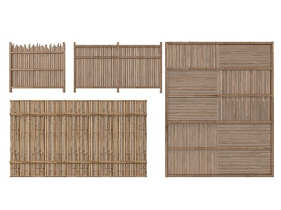 Bamboo Fence Bamboo Fence Courtyard Fence Guardrail 3d model