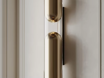 Sleek Modern Brass Cylindrical Wall Light With Dual Design For Home Interior 3d model