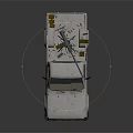 White Military Tank With Off Road Tires And Mounted Weapon System