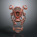 Intricate Copper Steampunk Mechanical Headgear With Circular Rings And Metal Framework