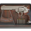 Vintage BOERBOEL 357 Revolver in Wooden Display Case with Bullets